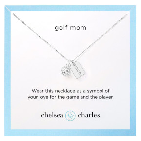 Golf Mom Double Charm Necklace