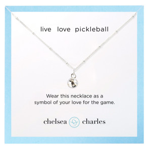 Pickleball Charm Necklace - Silver