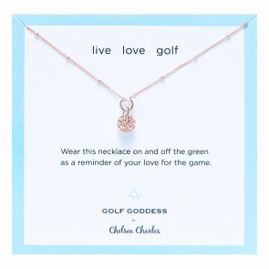 Golf Ball Charm Necklace - Rose Gold